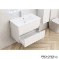 Конзолен PVC шкаф +мивка бял гланц, Inter Ceramic BG 7955+ICC 8066